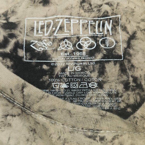 Led Zeppelin Tour 1975 metal rock Bleached Official cotton T-Shirt 3XL NWT - Picture 3 of 4